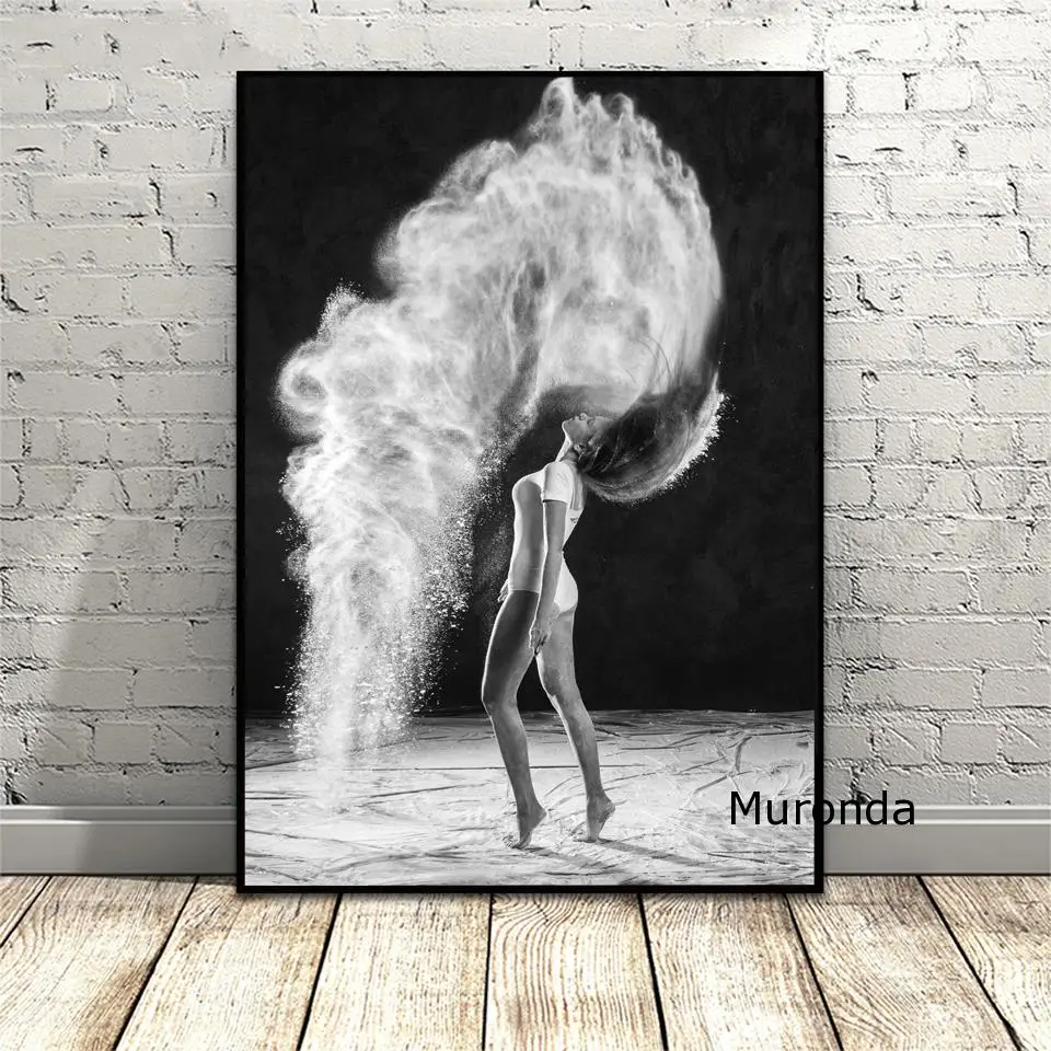 

Black and White Picture Canvas Home Decoration Fashion Female Poster for Wall Loft Art Painting for Room Decor