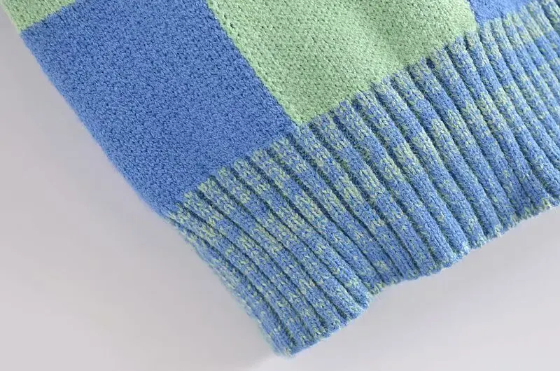 

knitted vest Sweater women 2021 autumn new mixed yarn o neck square knit sweater vest short vest for womens vintage top