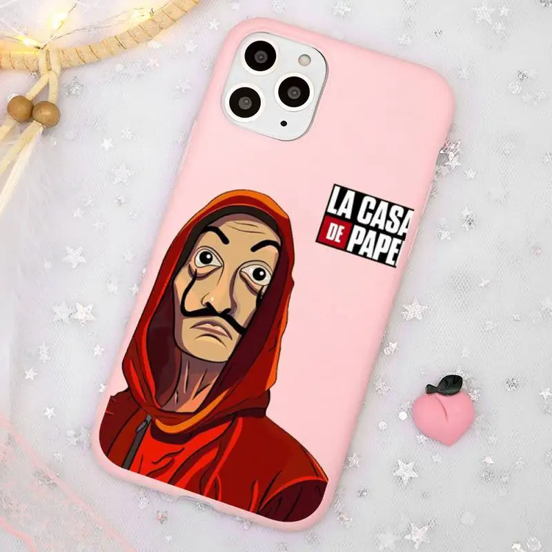 

Spain TV Money Heist House Paper Phone Case Candy Color for iPhone 11 12 mini pro XS MAX 8 7 6 6S Plus X SE 2020 XR