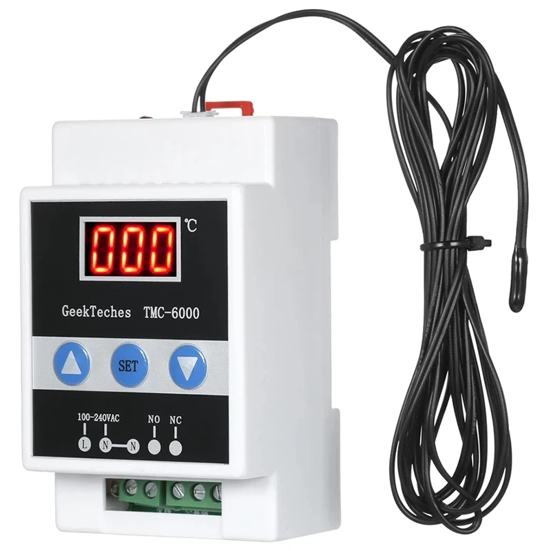 TMC-6000 Guide Rail Thermoregulator Digital Temperature Controller Thermostat Refrigeration Heating Temperature-A |