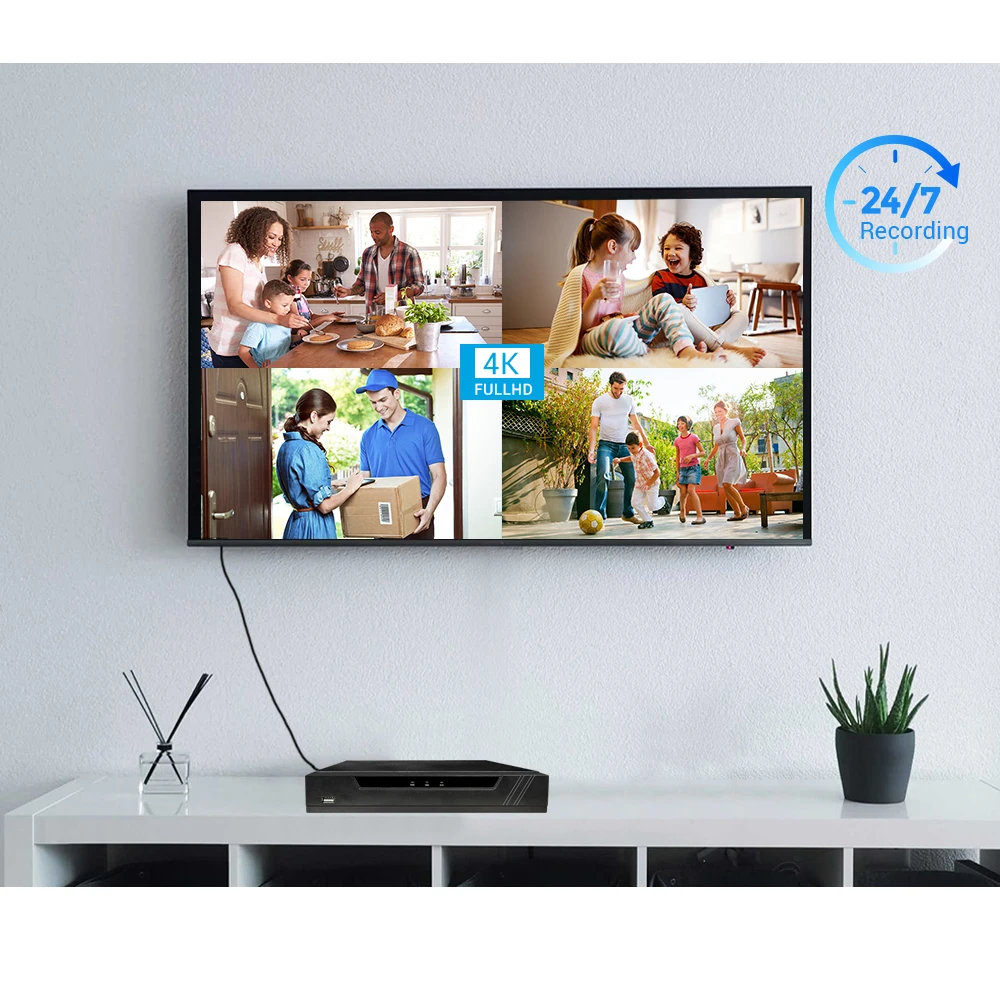 Видеорегистратор Brillcam 8 каналов 4 МП/5 Мп/8 Мп NVR для Ip-камеры 24/7 видеорегистратор