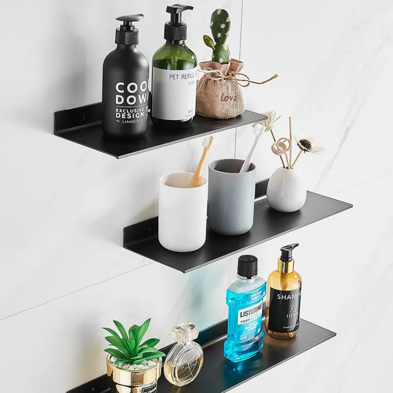 

Metal Wall-Mounted Wall Shelf Kitchen Spices Storage Rack Holder Nordic Wall Organizer Rack Bathroom Accessories Decor Shelves