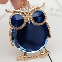 cute crystal owl key chain fashion car accessories key rings women keychains for bag keys pendants decoration holder gift z30