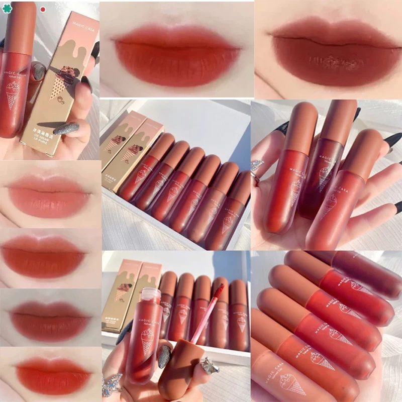 

Matte Red Lipsticks Set Waterproof Long Lasting Sexy Velvet Air Lip Stick Tint Pen Makeup Cosmetics Pigment