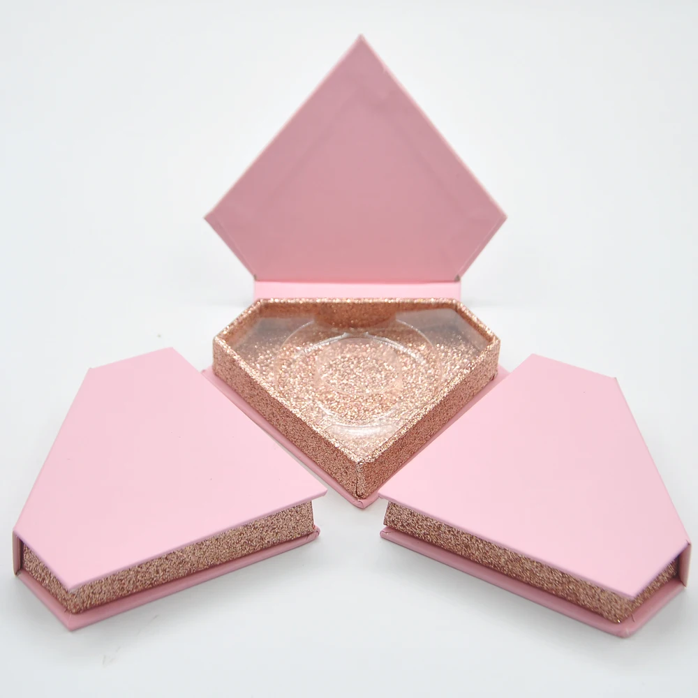 

Wholesale Eyelash Packaging Box Lash Boxes Package Custom Diamonds Grey Inner box Magnetic Eyelash Storage Case Vendors