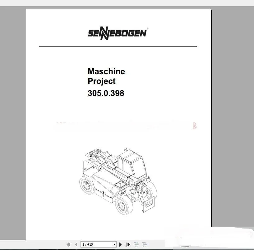 Полный набор магазинов Sennebogen ручная электрическая и гидравлическая схема|full