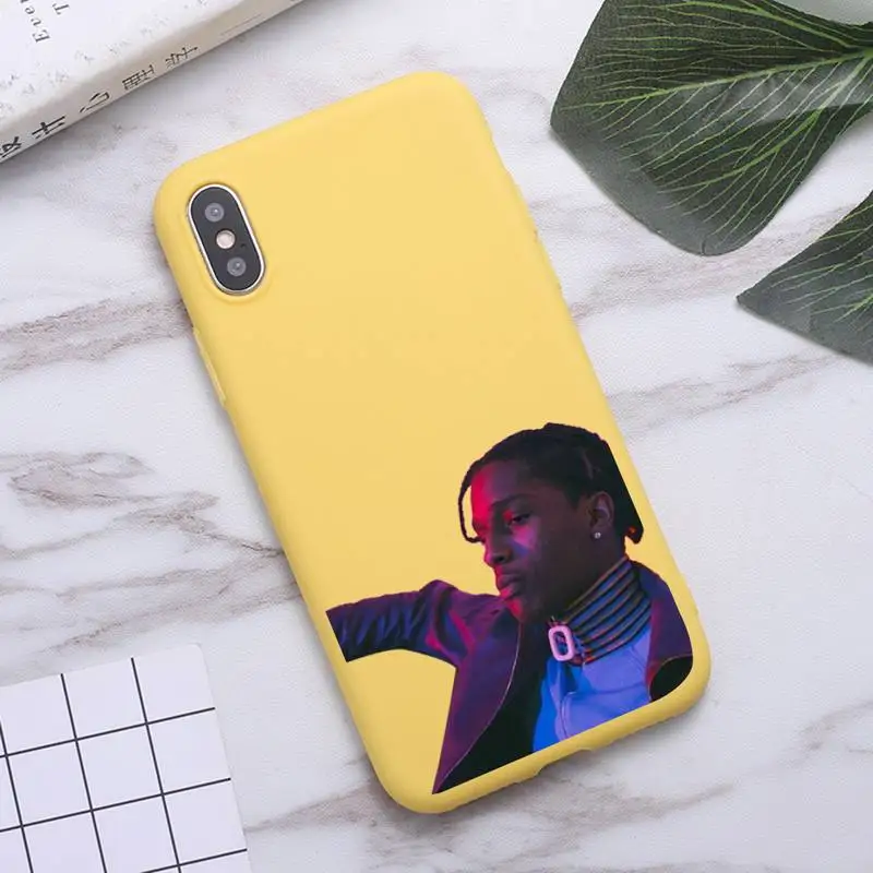 

America rapper Asap Rocky Phone Case Candy Color for iPhone 6 7 8 11 12 s mini pro X XS XR MAX Plus