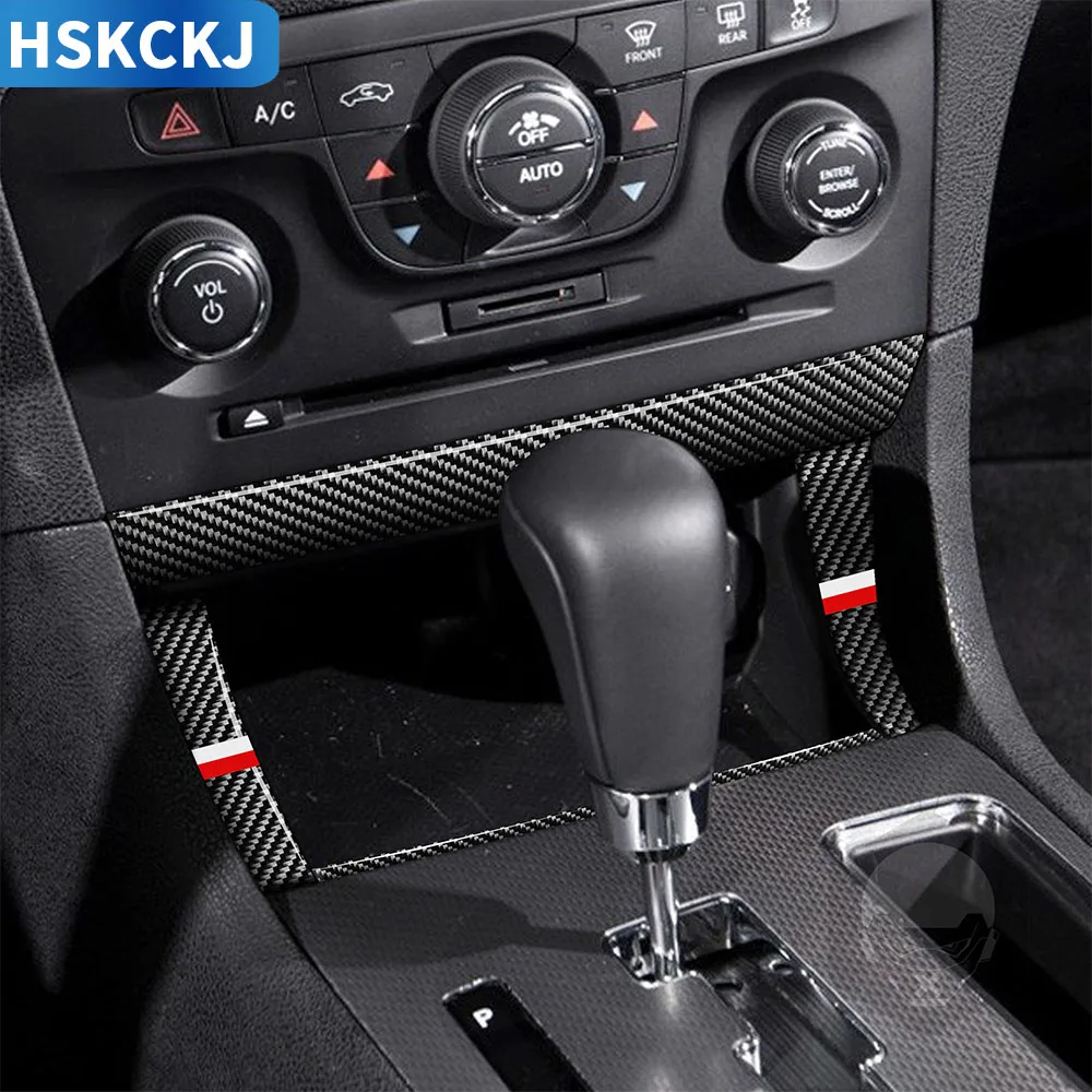 

Наклейки для Dodge Charger 2011 2012 2013 2014 из углеродного волокна, центральное управление, коробка для хранения, полоски, интерьерные автомобильные ак...