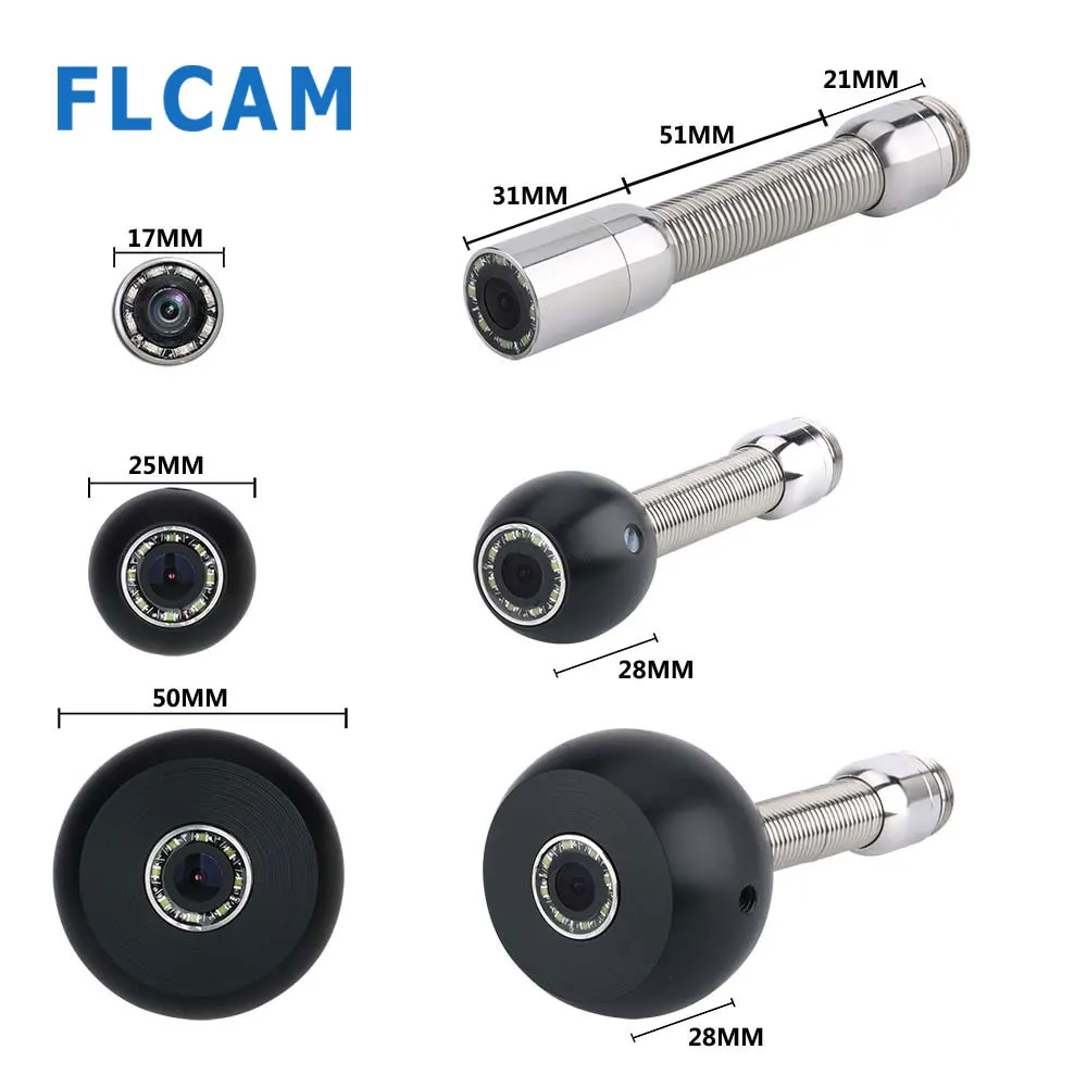 

Handheld sewer pipe endoscope camera system inspection head