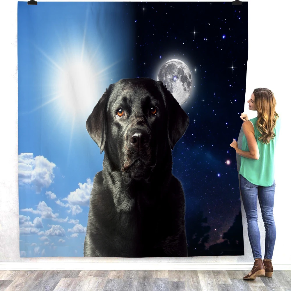 ONGLYP Throw Blanket 3D Black Labrador Dog Blankets Soft Sherpa Fleece Warm Cozy Thick Plush for Sofa Couch Bed | Дом и сад