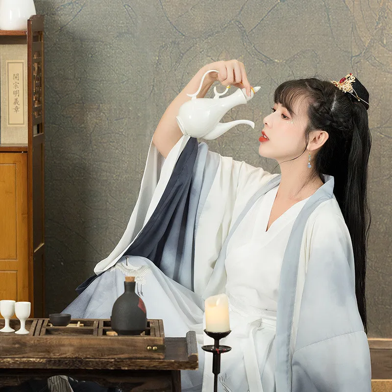 

Китайская традиция, сказочное платье ханьфу, танцевальный наряд для женщин, одежда для принцессы династии хань в восточном стиле, костюмы д...