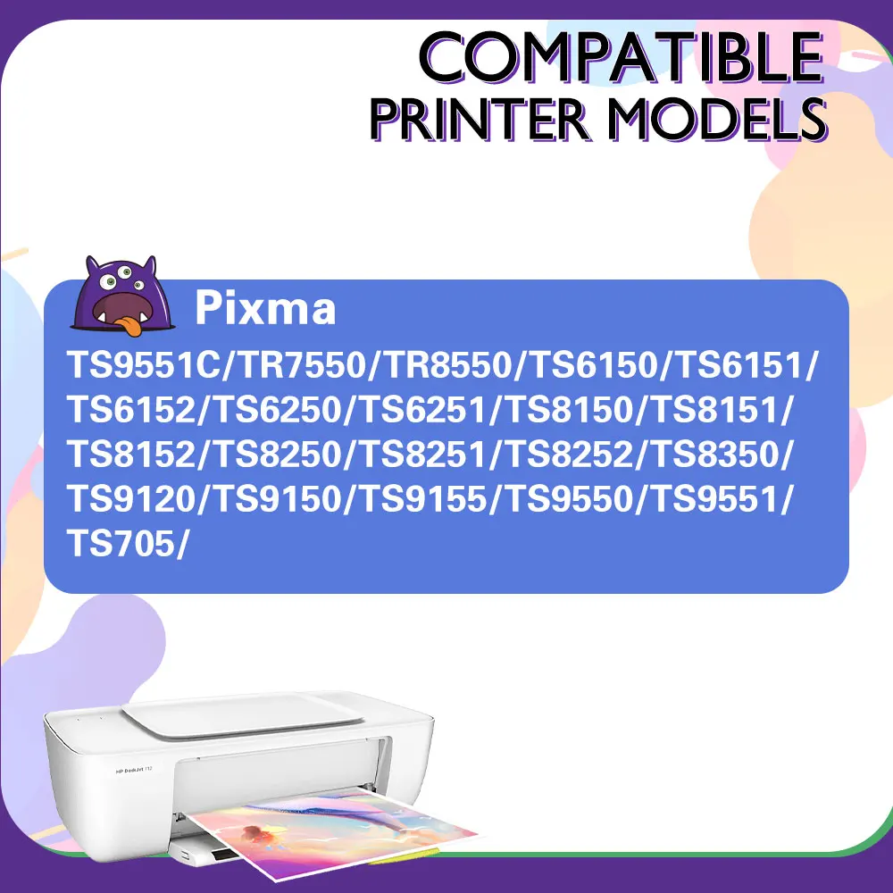 compatible for canon 580 581 pgi 580 cli 581 xxl ink cartridge ts705 tr7550 tr8550 ts6150 ts6151 ts6250 ts9550 ts9551c printer free global shipping