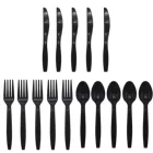 Пластиковые синие, желтые, зеленые, черные, фиолетовые ножи, вилки, ложки, одноразовая посуда для дня рождения, свадьбы, праздника, вечеринки