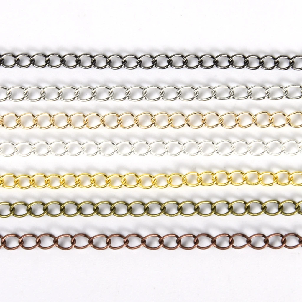 

5 M/lot 2.5-4.8mm Long Open Link Rings Extended Extension Chain Extender Tail Chains For Jewelry Making DIY Accessories