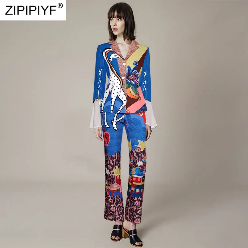 

Подиумный Однобортный блейзер с отложным воротником и длинным рукавом, с завышенной талией и цветочным принтом, Z414, лето 2021