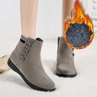 Зимние ботинки, женская обувь, удобные ботинки на платформе, теплая Модная обувь на меху, повседневная женская зимняя обувь на молнии, женские ботинки