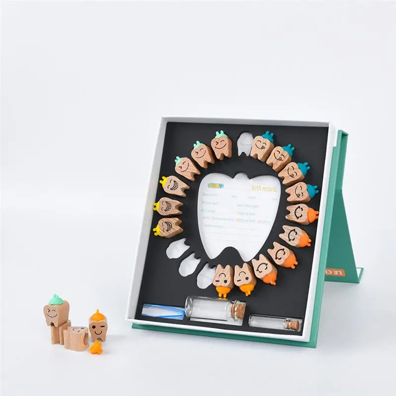 1 Set Wooden Baby Deciduous Tooth Box Preservation Case Gift | Мать и ребенок
