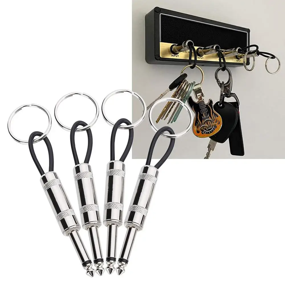 

Guitar Key Storage Jack Rack Key Holder Car Keychain Vintage Amplifier Home Decoration Gift Zinc Alloy With 6.35mm Audio Plug
