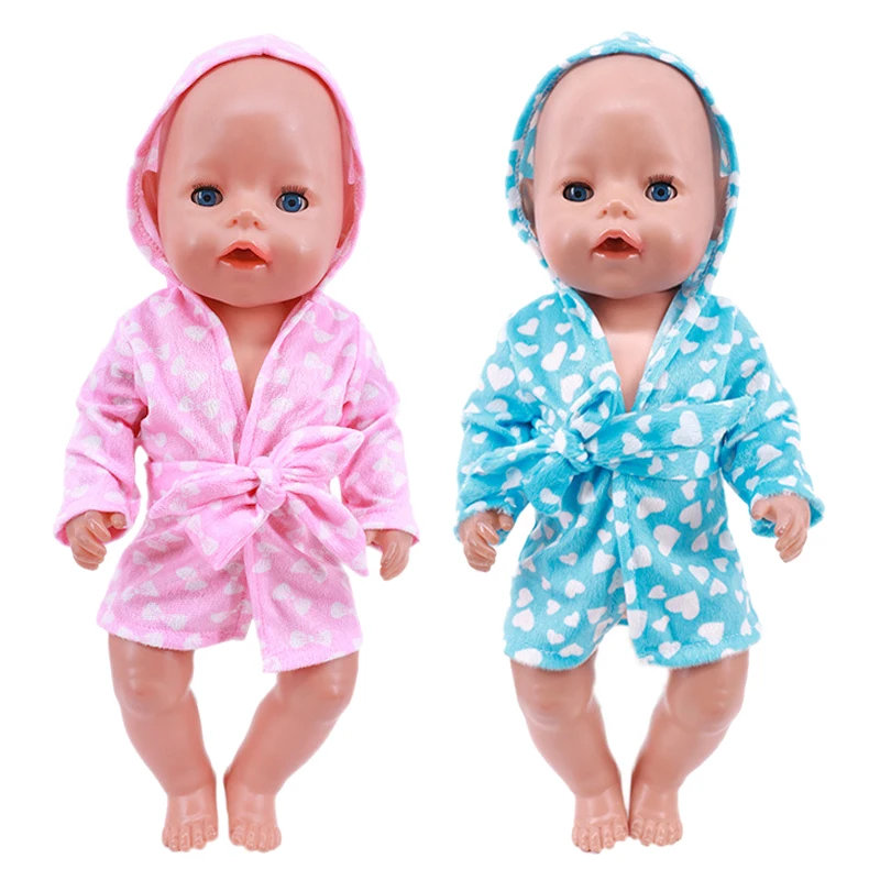 

Wholesale 4PCS/LOT Doll Clothes Accessories,Pink Blue Bathrobe Suit fit 43cm Baby New Born doll,18 Inch Doll