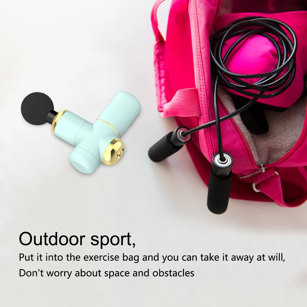 

Mini Fascia Massage Gun Fitness Massager Electric Muscle Relaxer 6 Head Type C USB Charge