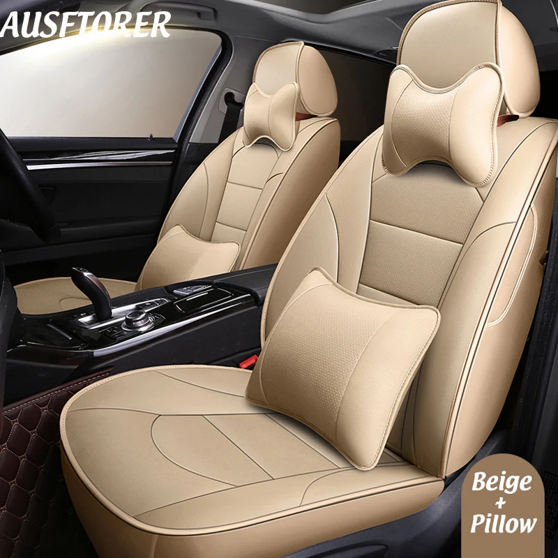 Чехол на сиденье AUSFTORER для Renault Captur 2017 перфорированный из воловьей кожи чехлы