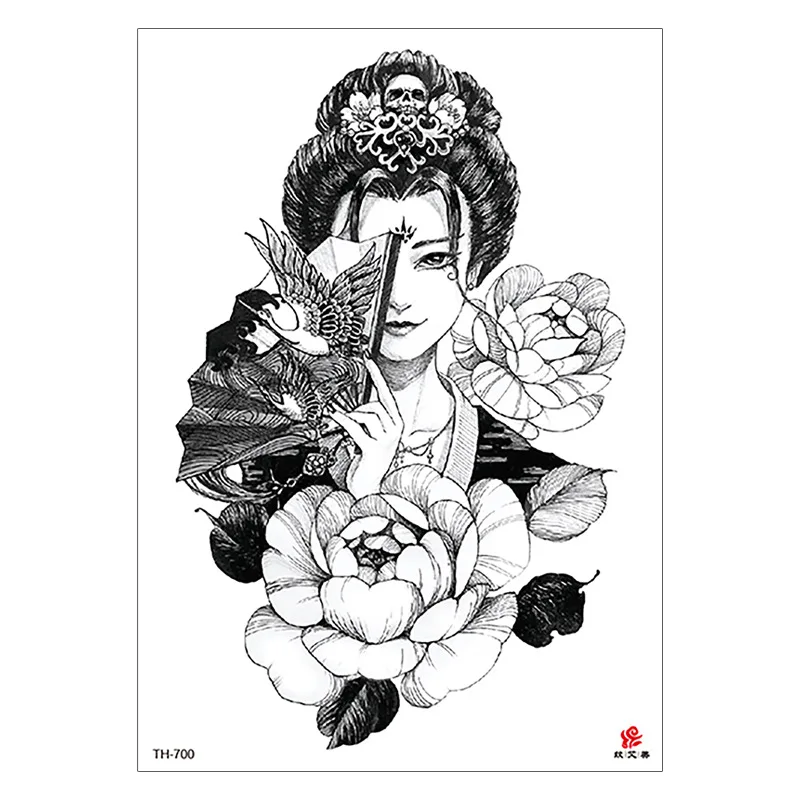 Waterproof Temporary Tattoo Sticker Warrior Girl Flash Tattoos Beauty Portrait Angel Body Art Arm Fake Tatoo For Women Men | Красота и