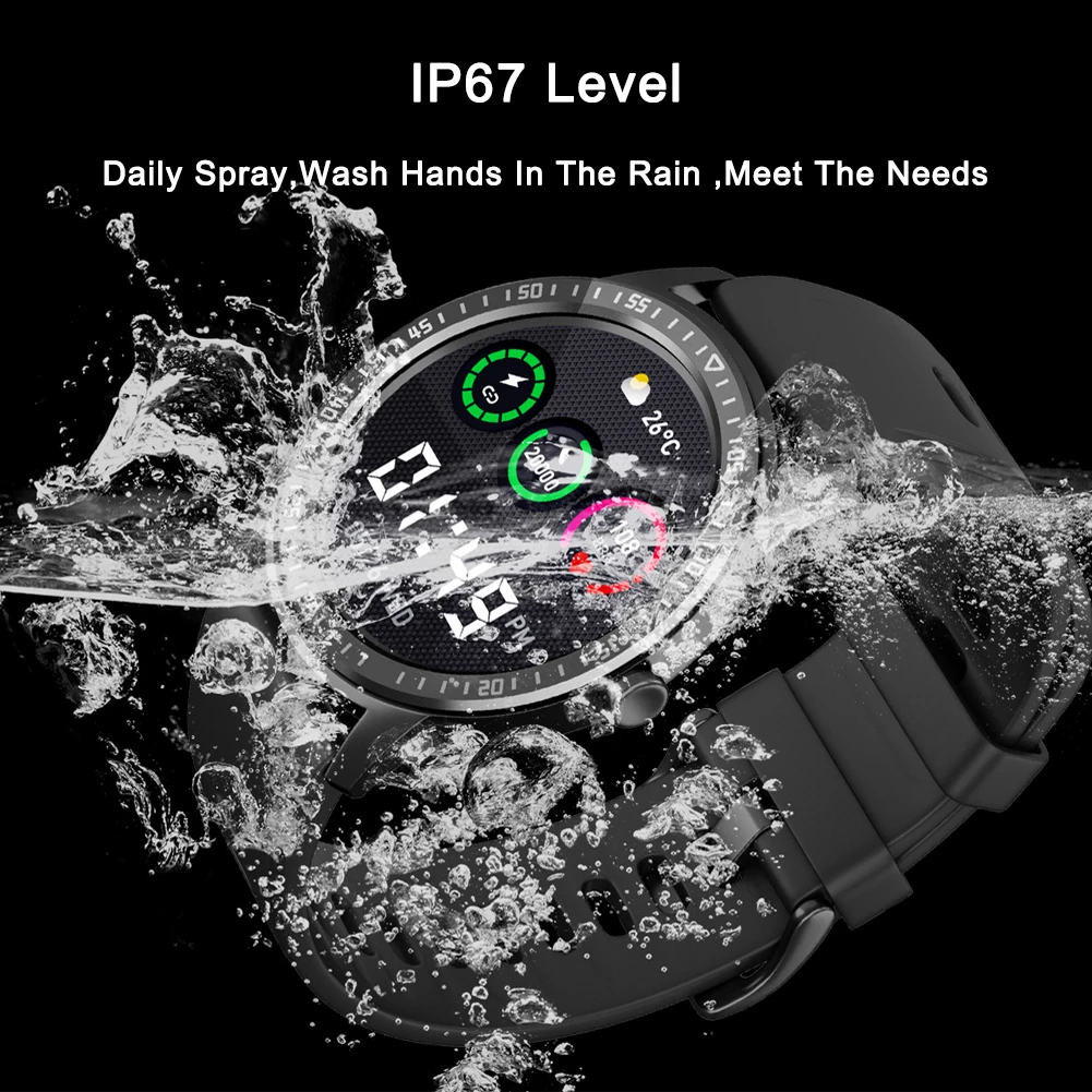 

Byscoon 2021 New Full Touch Smart Watch Men Sports Watch IP67 Waterproof Heart Rate Monitor Smartwatch For IOS Android phone