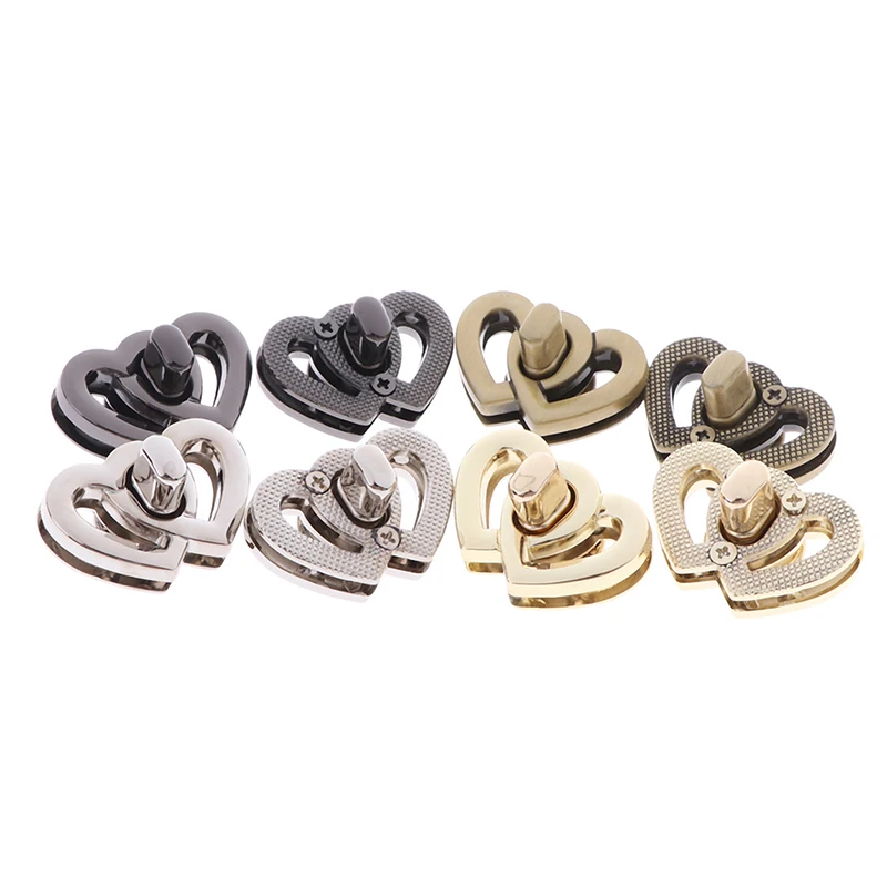 

1PCS Metal Heart Clasp Buckles Turn Lock Twist Locks For Handbag Bag Purse Craft