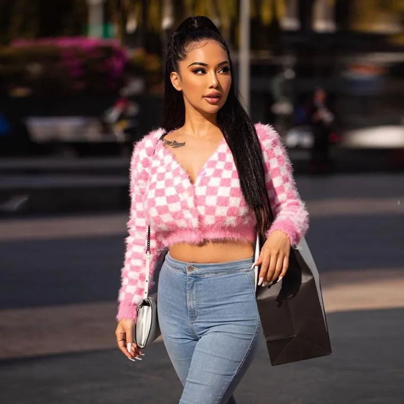 2019 сексуальный укороченный свитер кардиган женский осень зима длинный рукав