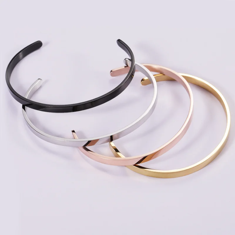 Дропшиппинг регулируемый браслет из нержавеющей стали C-образный открывающийся