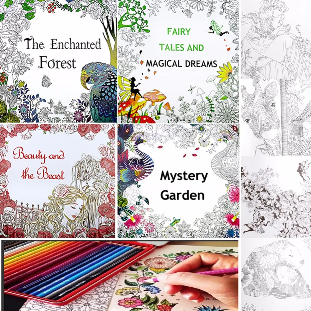 Книга Раскраска с изображением Зачарованного леса|Скетчбуки| |