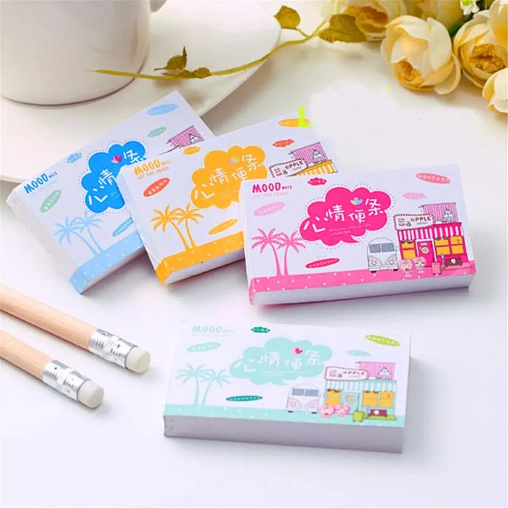 

4pcs Mini Cartoon Memo Pads Novelty Fresh Day Korean Notebook Tearable Message Notes Kawaii Stationery Notepad Kids Gifts
