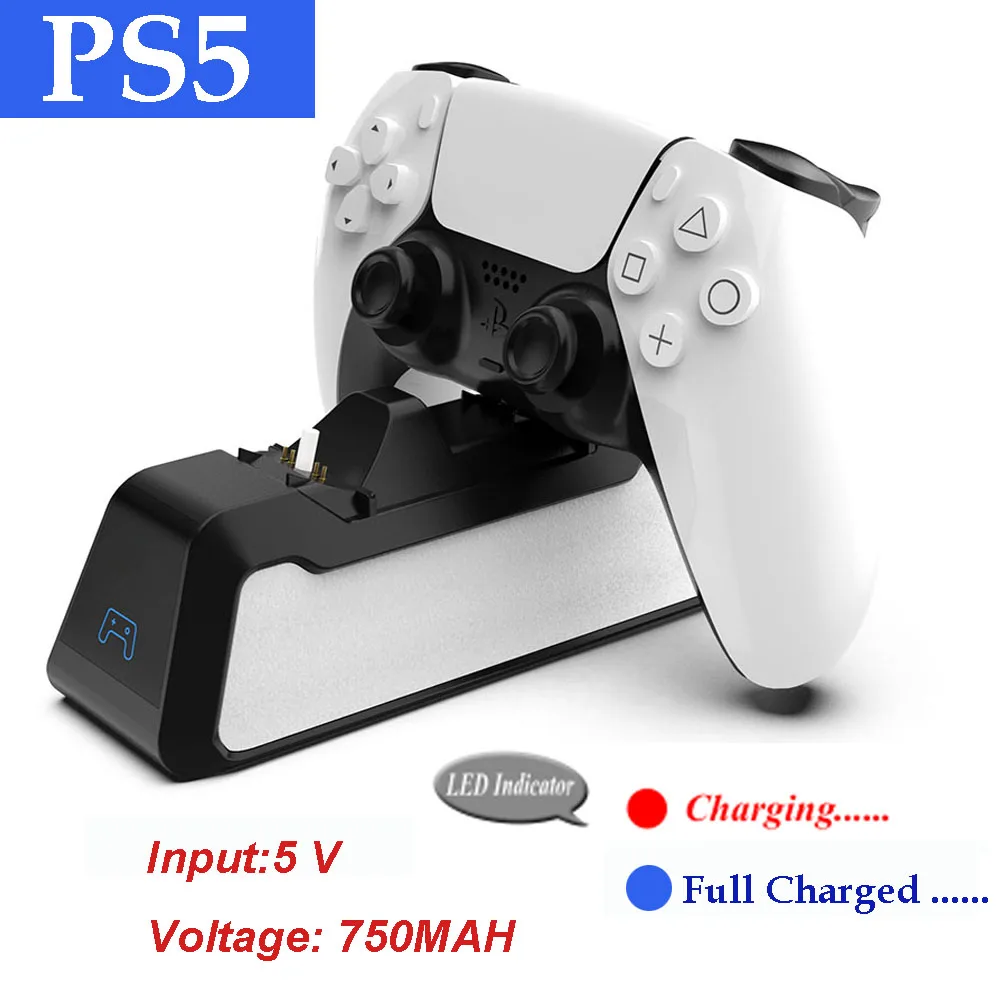 

PS5 Dual Usb ручка Быстрая зарядка 5V 720 мА · ч зарядный док-станция Подставка Зарядное устройство для Play Station 5 PS5 игровой контроллер джойстика