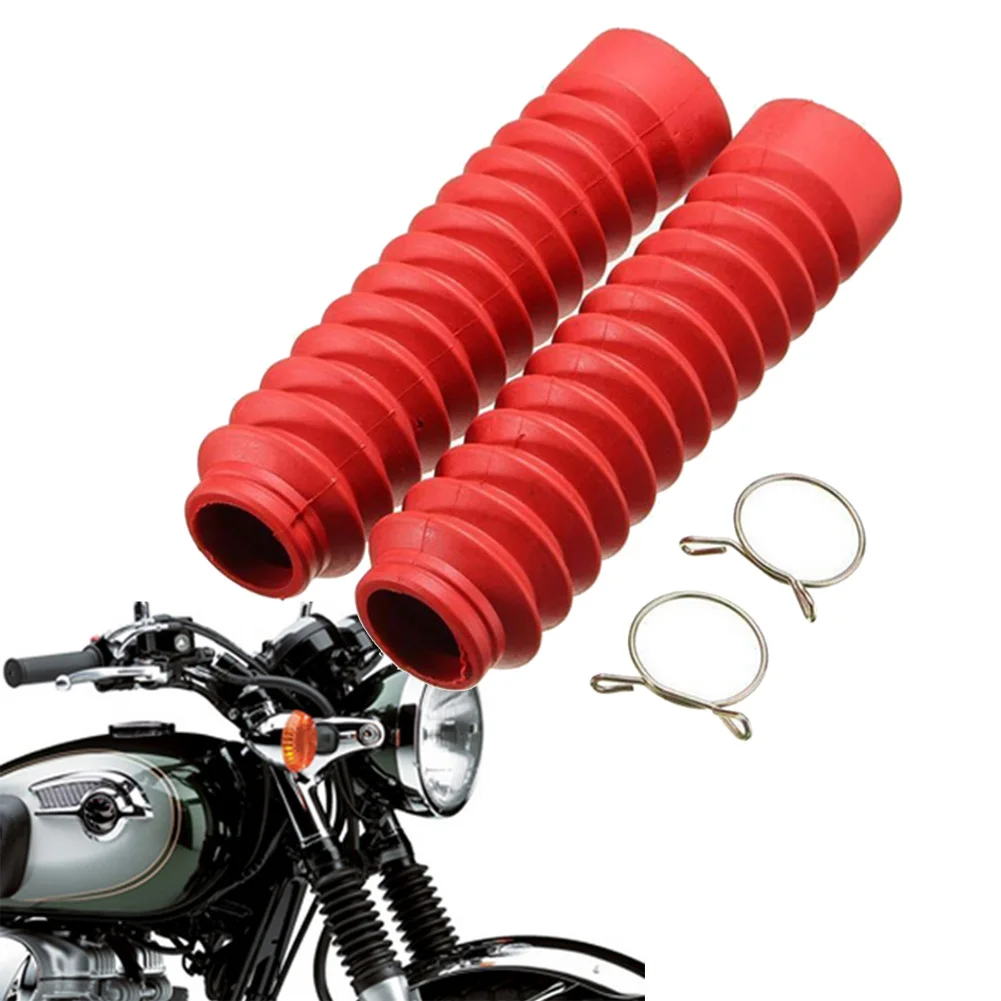 

2Pcs Car Dustproof Rubber Sleeve 83-84 ATC185S ATC200 Red motorcycle rubber front fork dust cover shock absorber