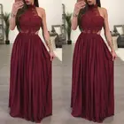 Популярное женское летнее шифоновое платье-макси, сексуальное длинное вечернее платье в стиле бохо, Пляжное Платье, сарафан, одежда белого, винного, красного цветов