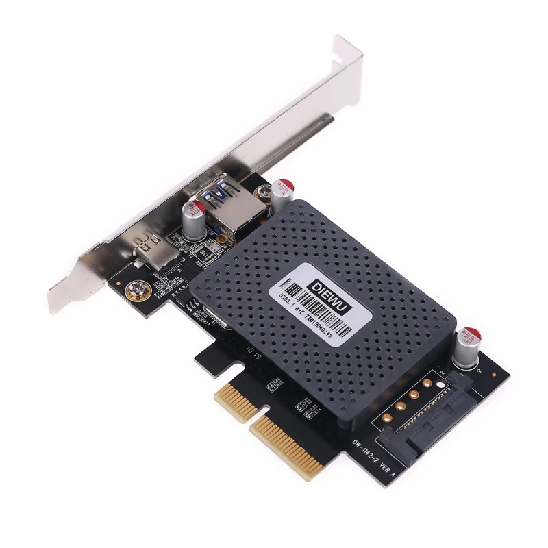 

10Gb/s PCI Express PCIe to USB Type A Type C Riser Card Adapter with SATA 15 Pin Power Connector TXB052