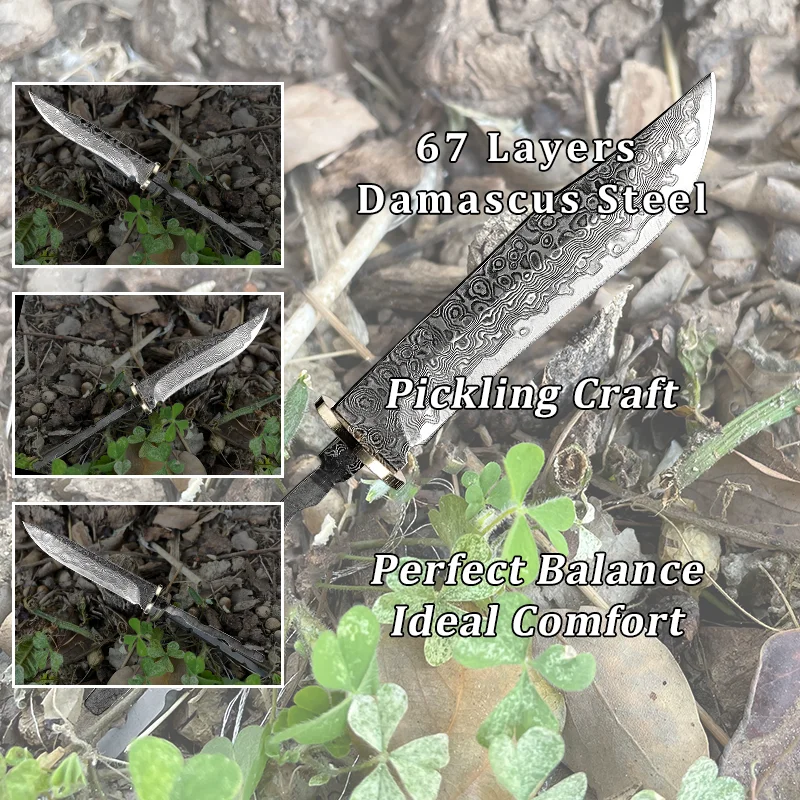 Нож с фиксированным лезвием нож из дамасской стали для самостоятельной сборки