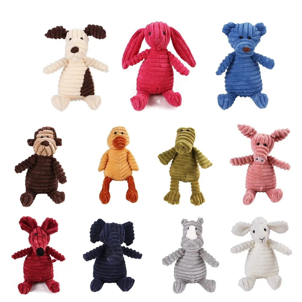 Пищащая плюшевая игрушка в виде животного жевательная устойчивая к укусам