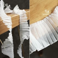 6cm step folds lace trim black white organza pleats diy applique collars cuffs decor skirt wedding dress designer accessories