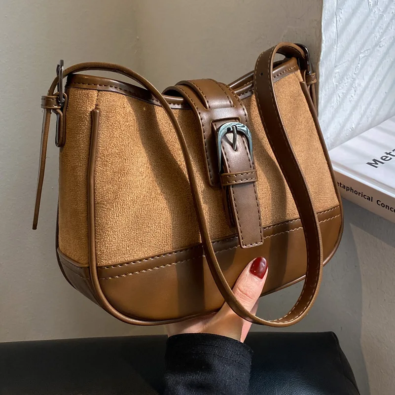 

High Quality Ladies Frosted Retro Shoulder Bag2021New Fashion Messenger Bag Fashion Frosted One Shoulder Armpit Small Square Bag