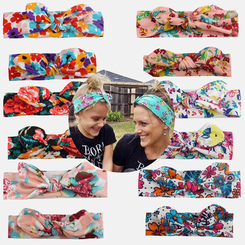 

2PCS Mama & Baby Headwear Bowknot Elastic HeadBands for Women Children Baby HairBands Korean Fashion Hair Accessories Hair hoop