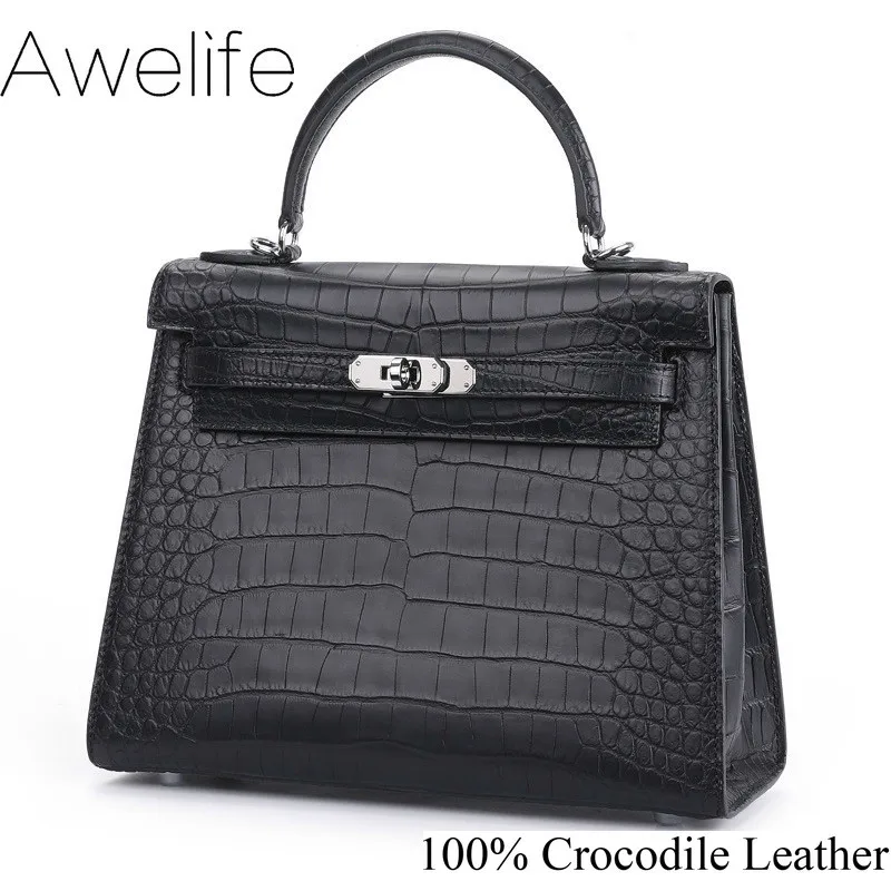 

luxury crocodile leather handbags leather handbags high-gloss belly handbags fashion ladies messenger bags