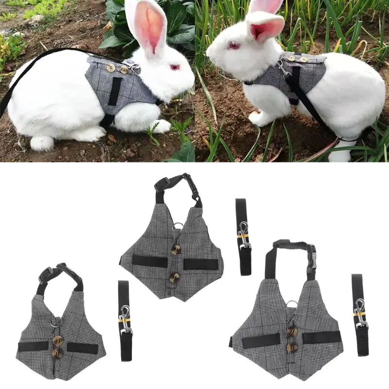 

Multipurpose Rabbit Harness Small Pet Leash Chinchilla Guinea Pigs Vest Clothes K3NA