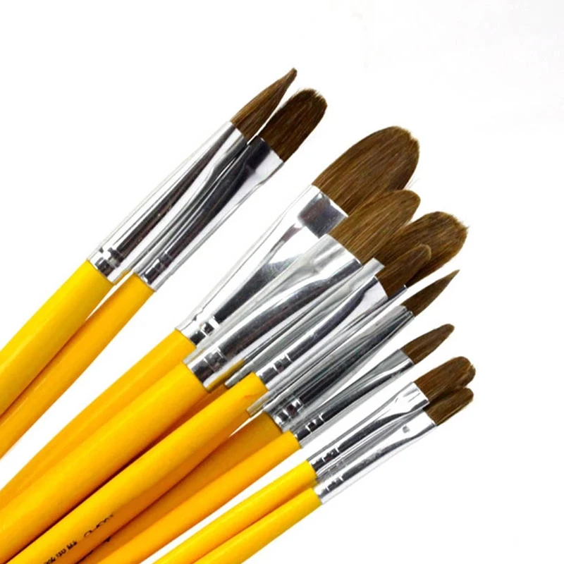 Деревянная ручка с длинным хвостом искусственная для рисования кисть акварели 6