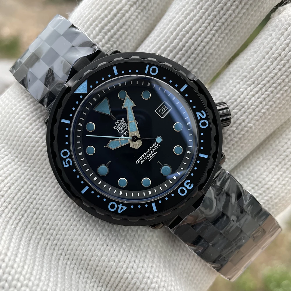 Водонепроницаемые механические наручные часы STEELDIVE SD1975XT IP Black с двойным