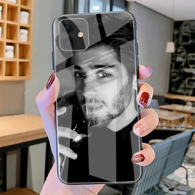 

ZFGHSHYQ Zayn Malik Fashion Phone Case Tempered Glass For Iphone6plus 6S 7 7plus 8 X XS XSmax XR 11 12 Pro Max 12mini