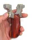 Рогатка из нержавеющей стали + деревянная ручка с мощной резиновой лентой для охоты