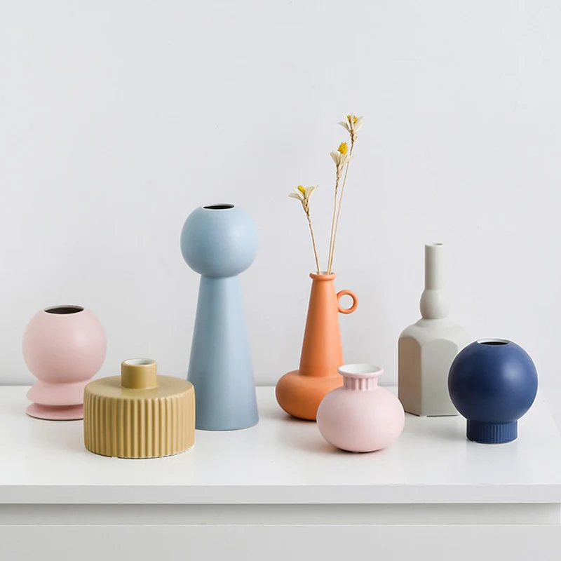 Morandi вазы керамическая Цветочная ваза-корзина настольные домашние декоративные