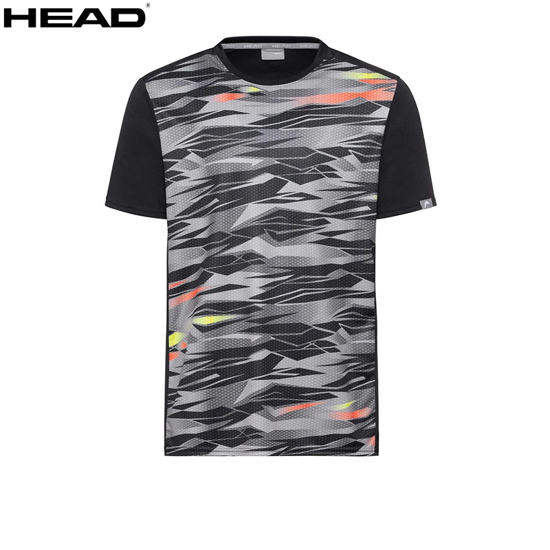 Anti-sweat HEAD Tennis Sports Apparel T-shirt Men O-Neck Elasticity Polyester T-shirt Breathable Male Outdoor Sports Gym Clothes
