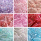 Блестящая ткань для свадьбы, сценической одежды, домашнего декора, ткань с разноцветными блестками, блестящие пайетки